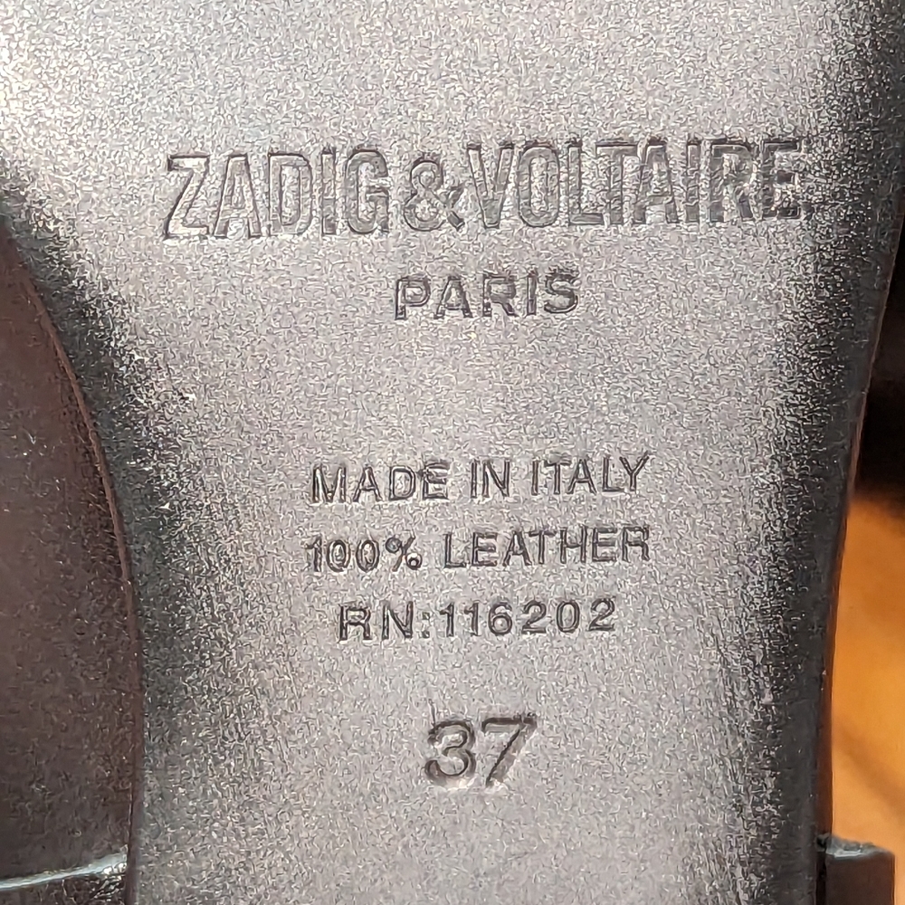 ZADIG & VOLTAIRE Leather Block Heel Ankle Boots - Picture 5 of 9